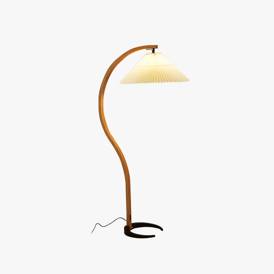 Modern Minimalist Fabric Shade LED Floor Lamp Bedside Standing Light for Living Room