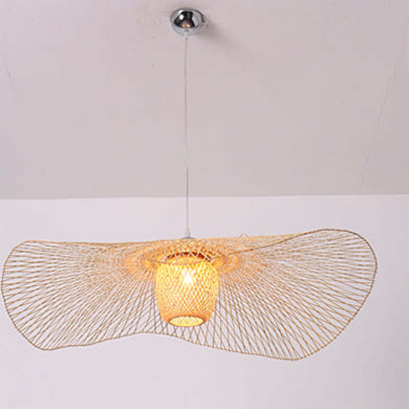 Rattan Weaving Cap Pendant Light for Dining Room