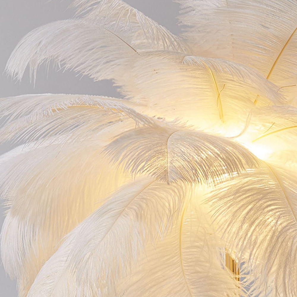 O'Moore Floor Lamp, Ostrich Feather & Metal