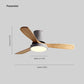 Walters 3-Blade White & Gray Ceiling Fan with Light, Metal & Wood, DIA132CM
