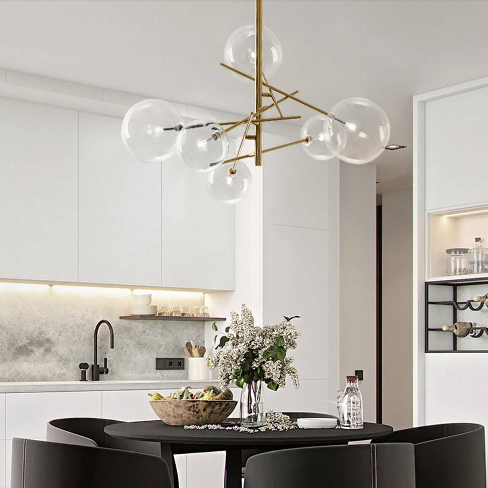 Valentina Gold Pendant Light, 6/8 Heads
