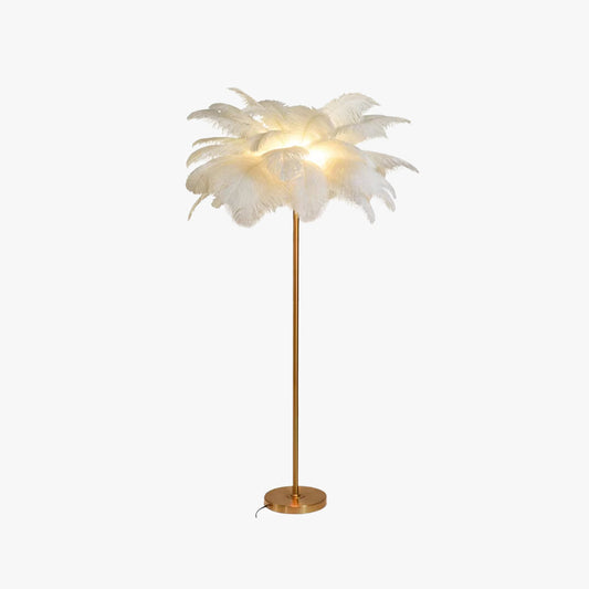 O'Moore Floor Lamp, Ostrich Feather & Metal