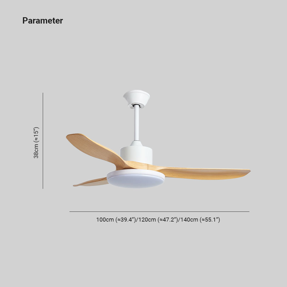 Haydn 3-Blade Ceiling Fan with Light, 3 Colour, DIA 100/120/140CM