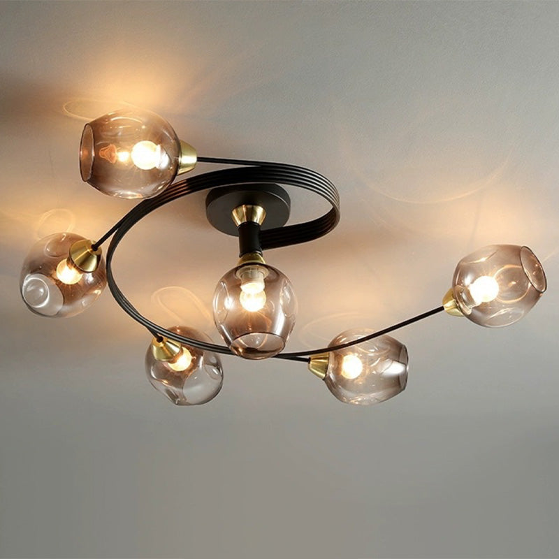 Retro Glass Ceiling Chandelier Pendant Lighting for Bedroom & Living Room