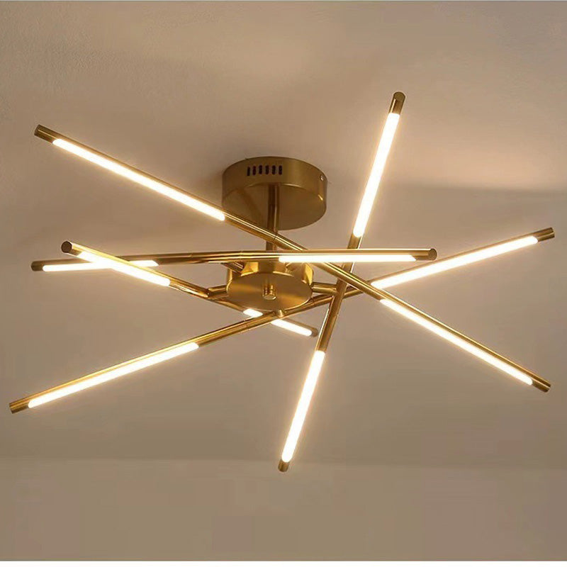 Edge Ceiling Light, Black & Gold, 6/8/10/12 Heads