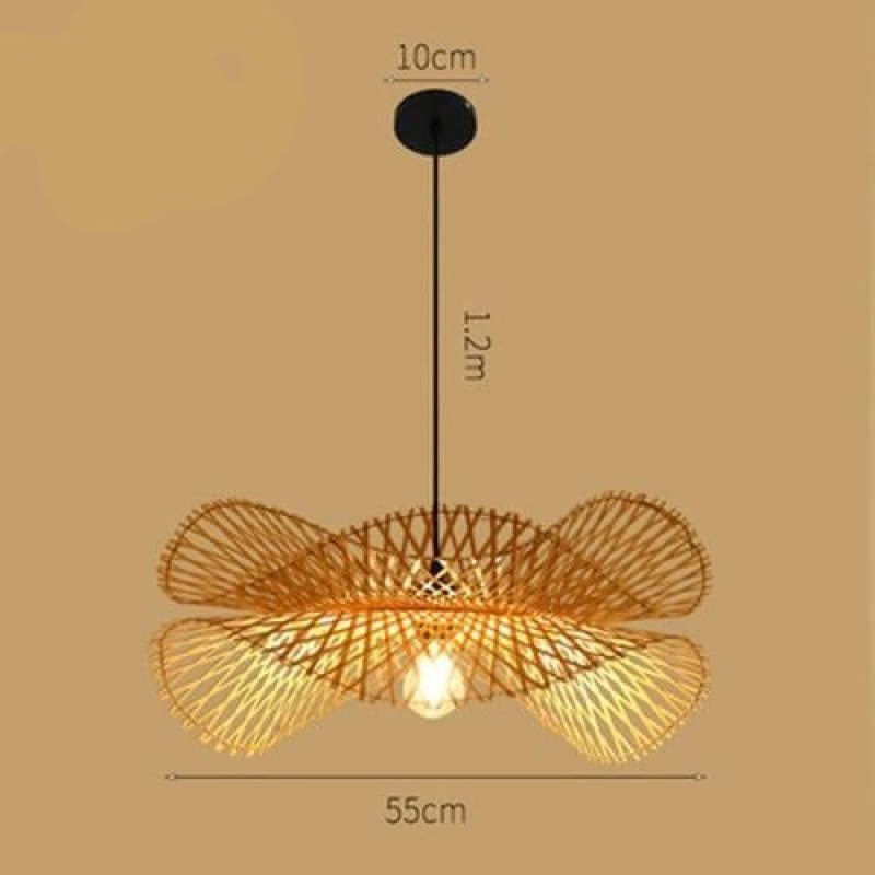 Muto Bamboo Chandelier Teahouse Rattan Lamp Handmade Rattan Lighting Fixture