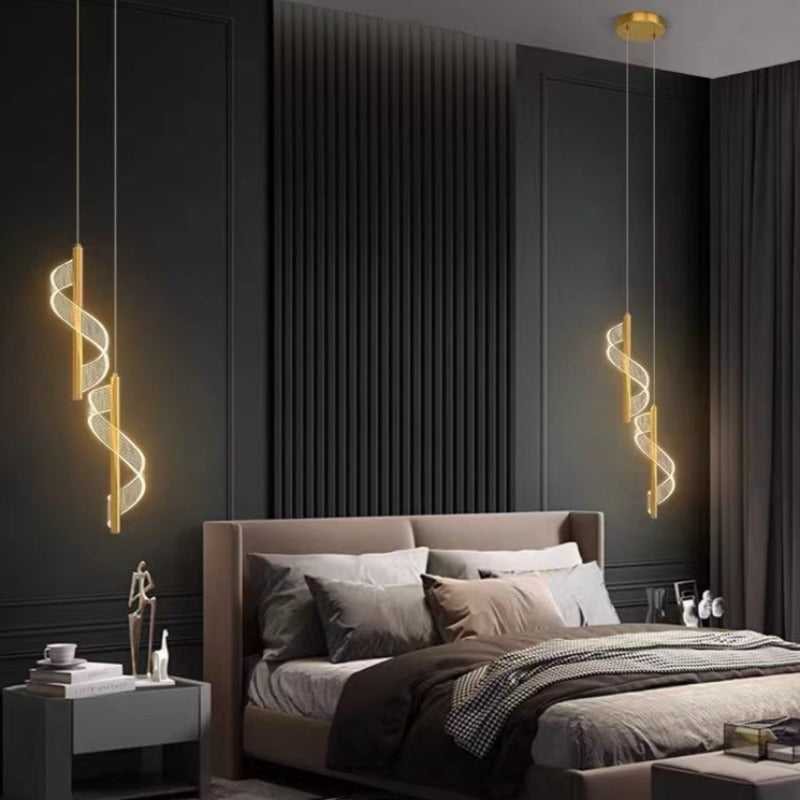 Nordic Metal Bedside Chandelier Pendant Light For Bedroom