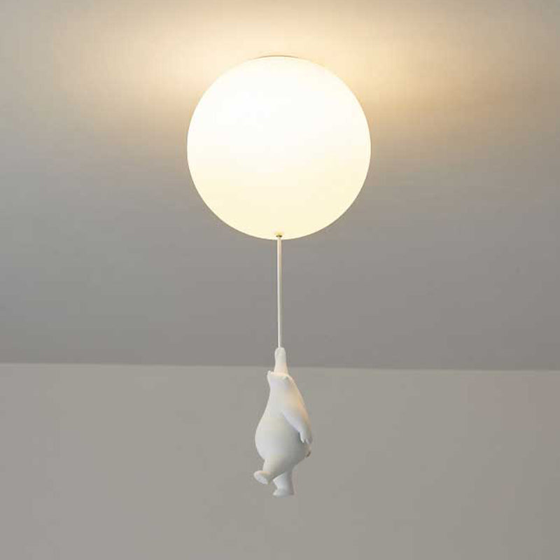Fateh Bear Balloons Flush Mount Ceiling Light for Children's Room, Bedroom