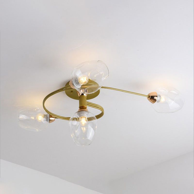 Retro Glass Ceiling Chandelier Pendant Lighting for Bedroom & Living Room