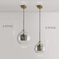 Oneal Pendant Light, Metal & Glass
