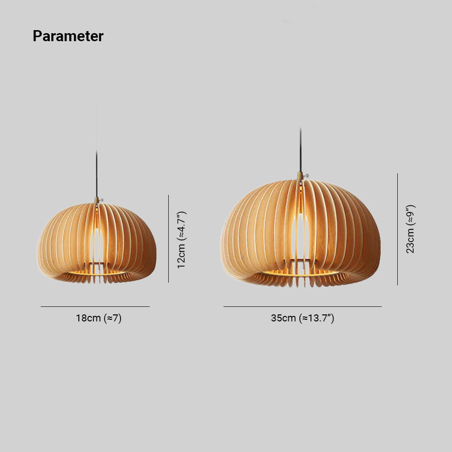 Ozawa Pumpkin Pendant Light, Wood