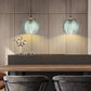 Hailie Green Ribbed Glass Pendant Light, DIA 15CM