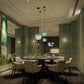 Hailie Green Ribbed Glass Pendant Light, DIA 15CM