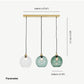 Hailie Pendant Light Water Ripple Cluster, 3 Head