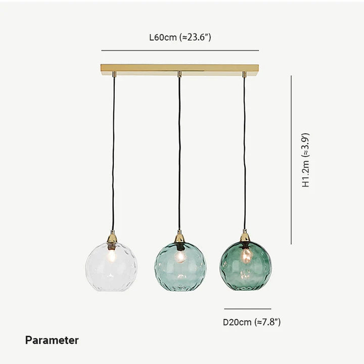 Hailie Pendant Light Water Ripple Cluster, 3 Head