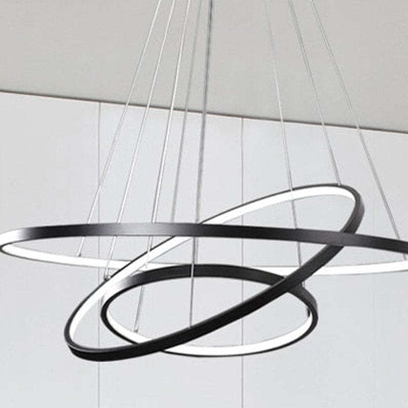 Modern LED Rings Hanging Lamp Remote Control