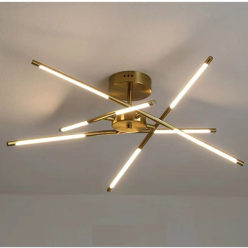 Edge Ceiling Light, Black & Gold, 6/8/10/12 Heads