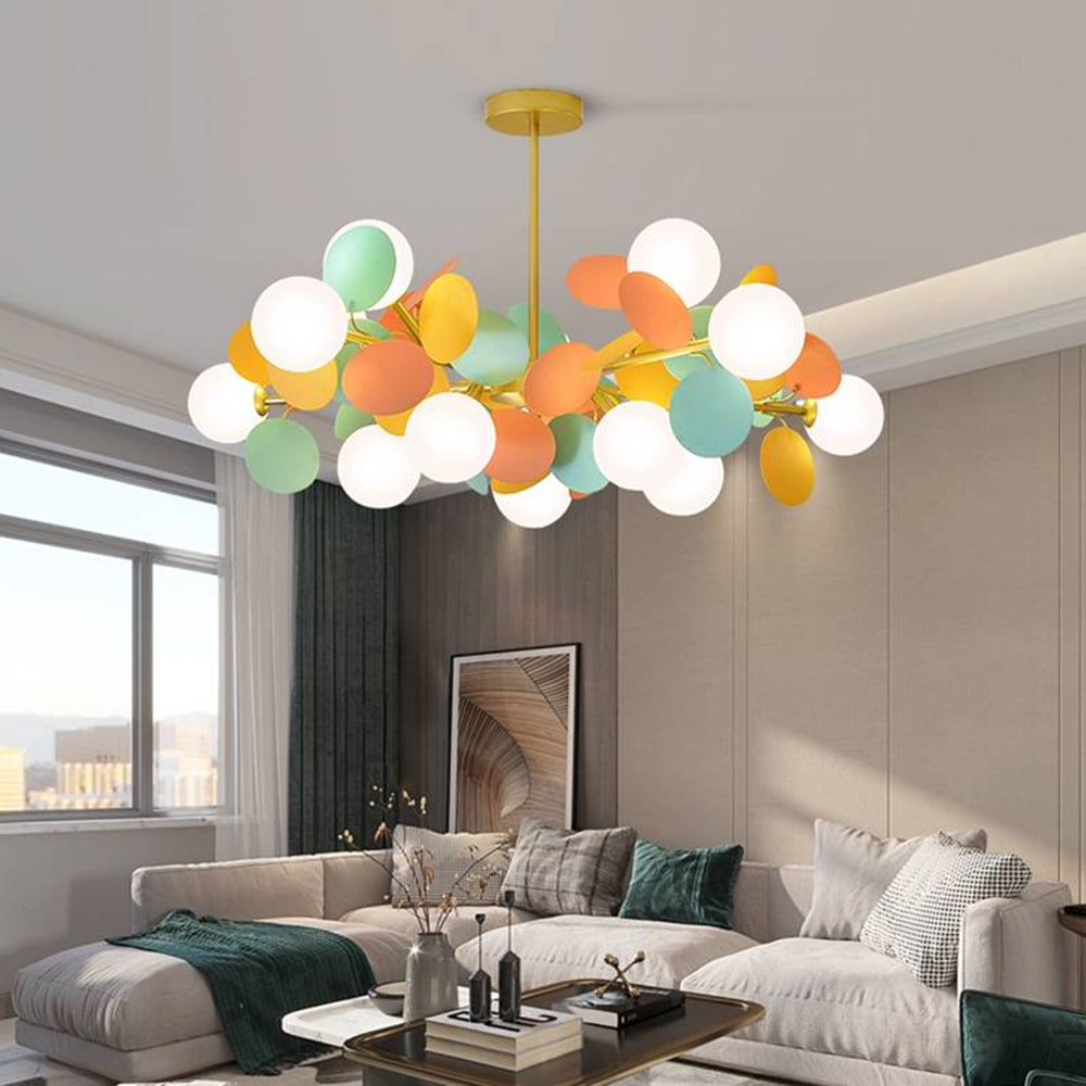 Petal Pendant Light, White & Grey & Muticolour