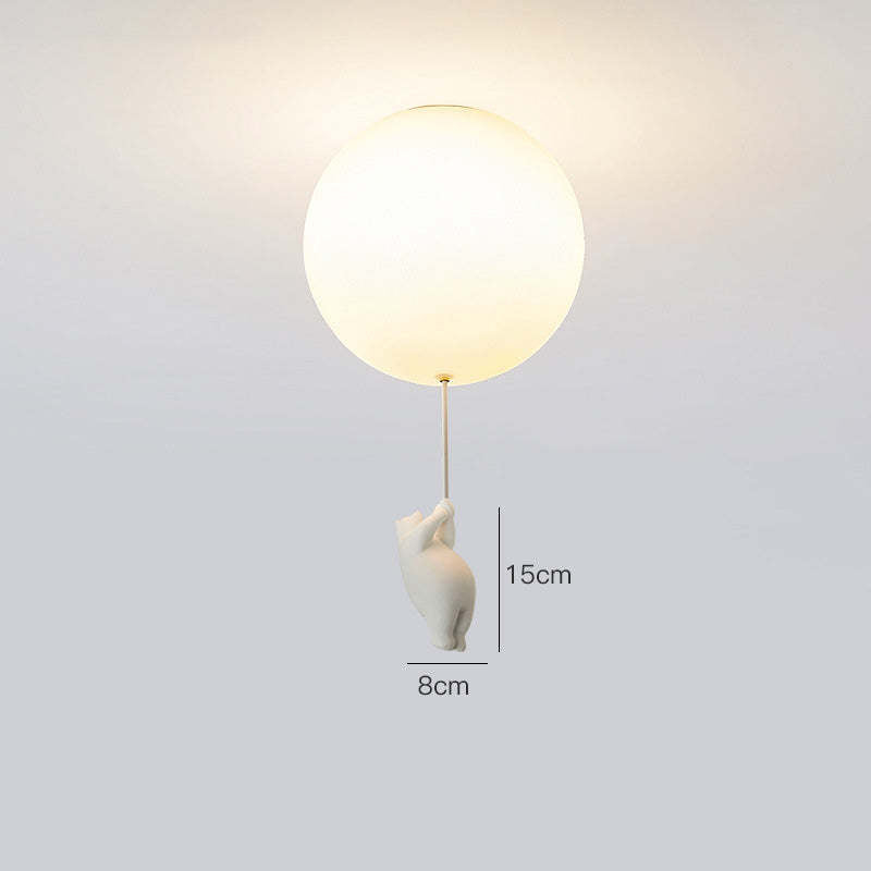 Fateh Bear Balloons Flush Mount Ceiling Light for Children's Room, Bedroom