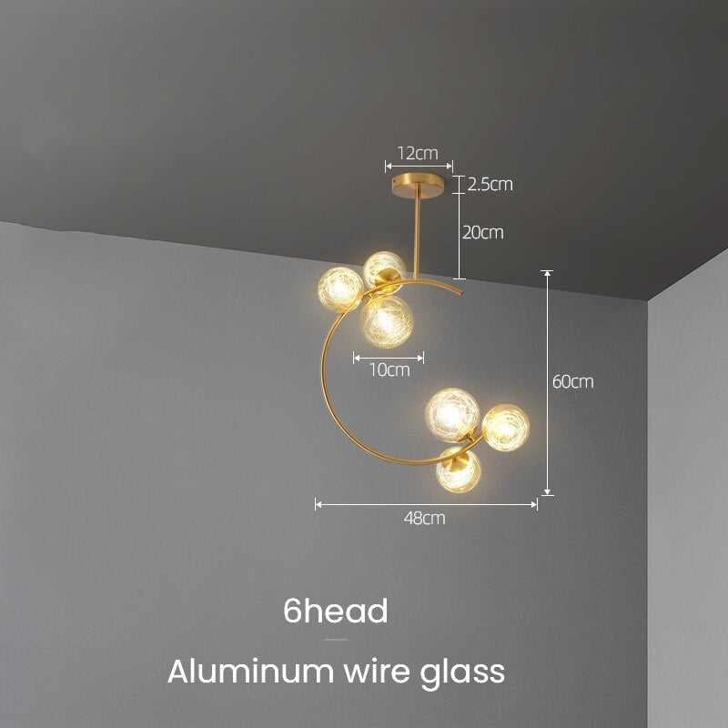 Valentina Pendant Light Bubble Moon, Metal & Glass