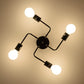 Alessio Retro Black Flush Ceiling Light, 4/6/8 Heads