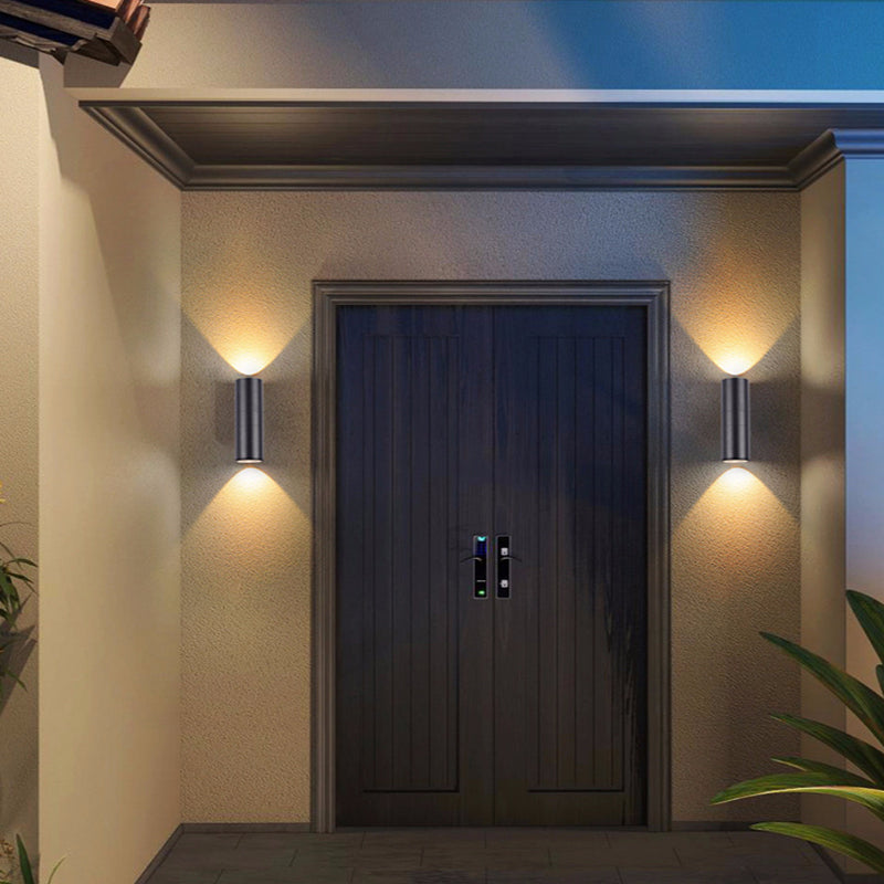 Orr Outdoor Wall Lamp Double-headed, Metal & Glass