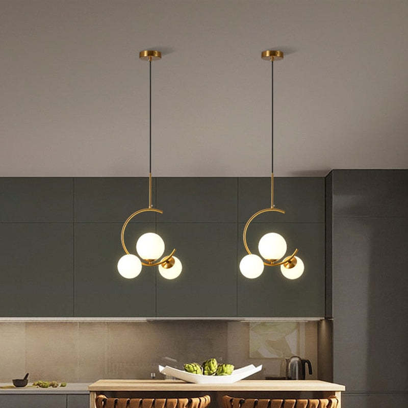 Valentina Pendant Light Bubble Moon, Metal & Glass
