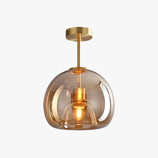 Sanna Semi-Flush Mount Ceiling Light 4 Style, Copper & Glass
