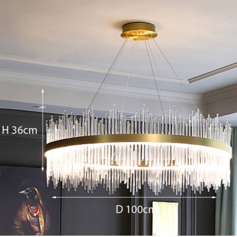 Moderne Luxus-Kristall-Kronleuchter-LED-Pendelleuchte für Wohnzimmer