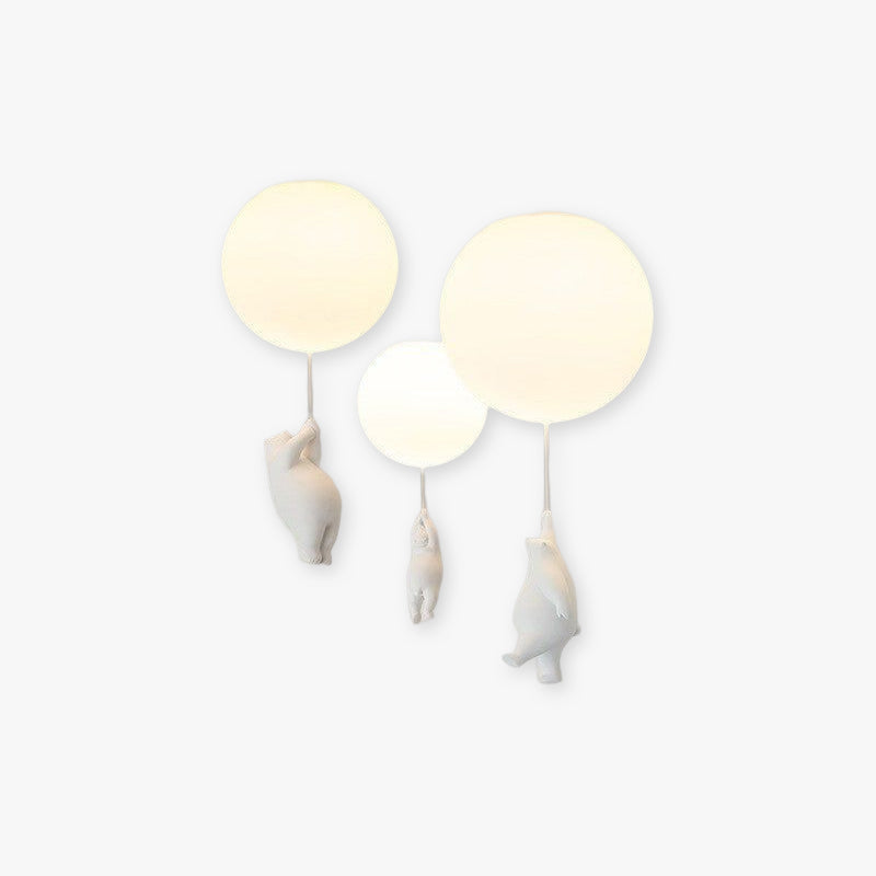 Fateh Bear Balloons Flush Mount Ceiling Light for Children's Room, Bedroom