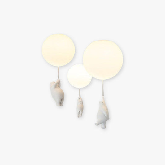 Fateh Bear Balloons Flush Mount Ceiling Light for Children's Room, Bedroom