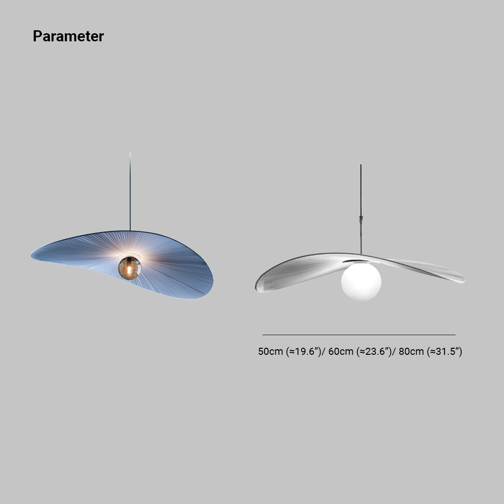 Renée Pendant Light 2 Colour, Fabric & Glass, Dia 50/60/80cm