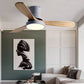 Walters 3-Blade White & Gray Ceiling Fan with Light, Metal & Wood, DIA132CM