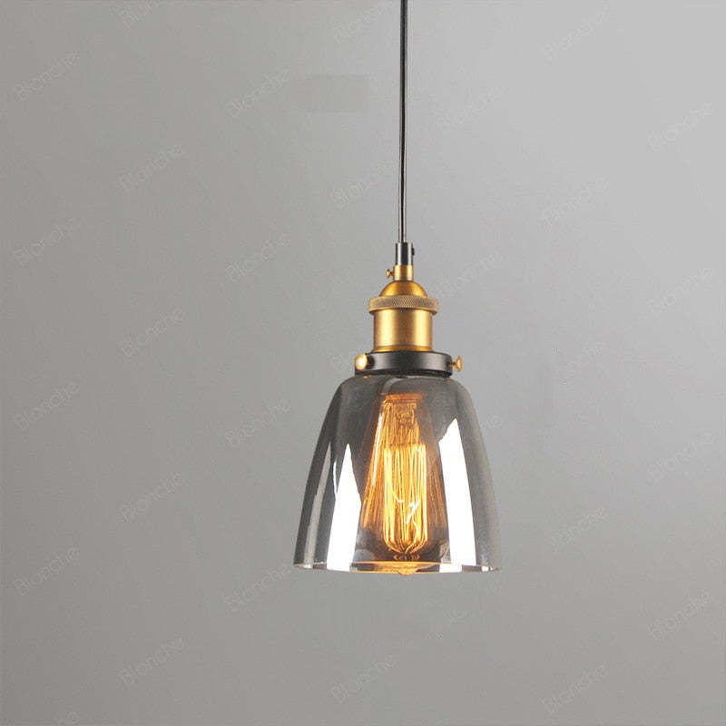 Retro Vintage Glas-Pendelleuchten für Wohnzimmer