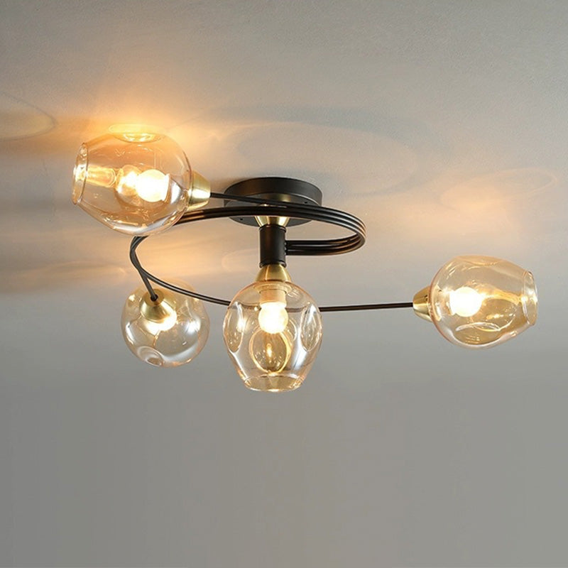 Retro Glass Ceiling Chandelier Pendant Lighting for Bedroom & Living Room