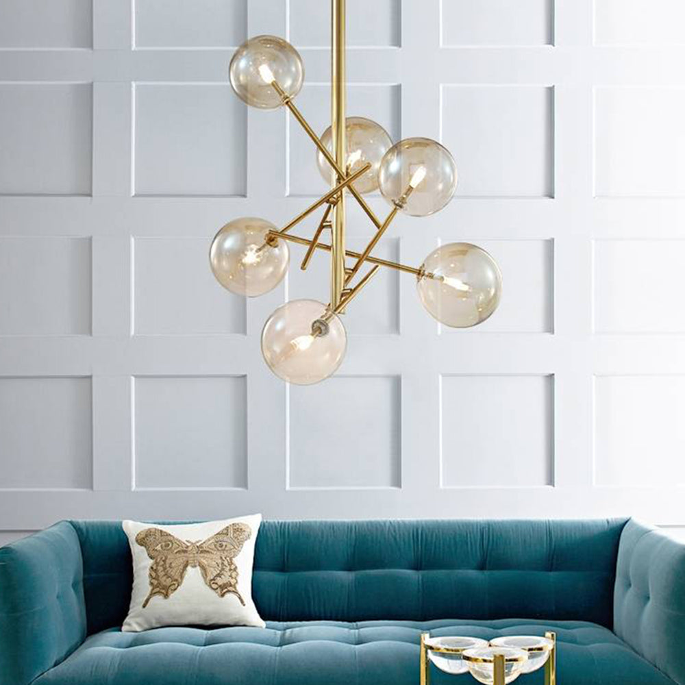 Valentina Gold Pendant Light, 6/8 Heads
