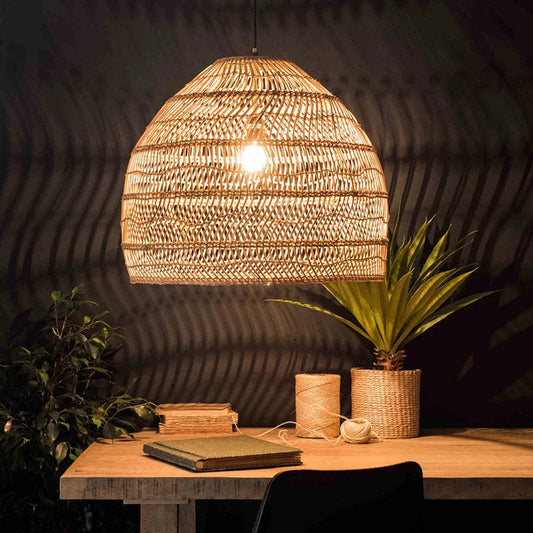 Rattan Bamboo Lampshade Hand Knitted Pendant Light