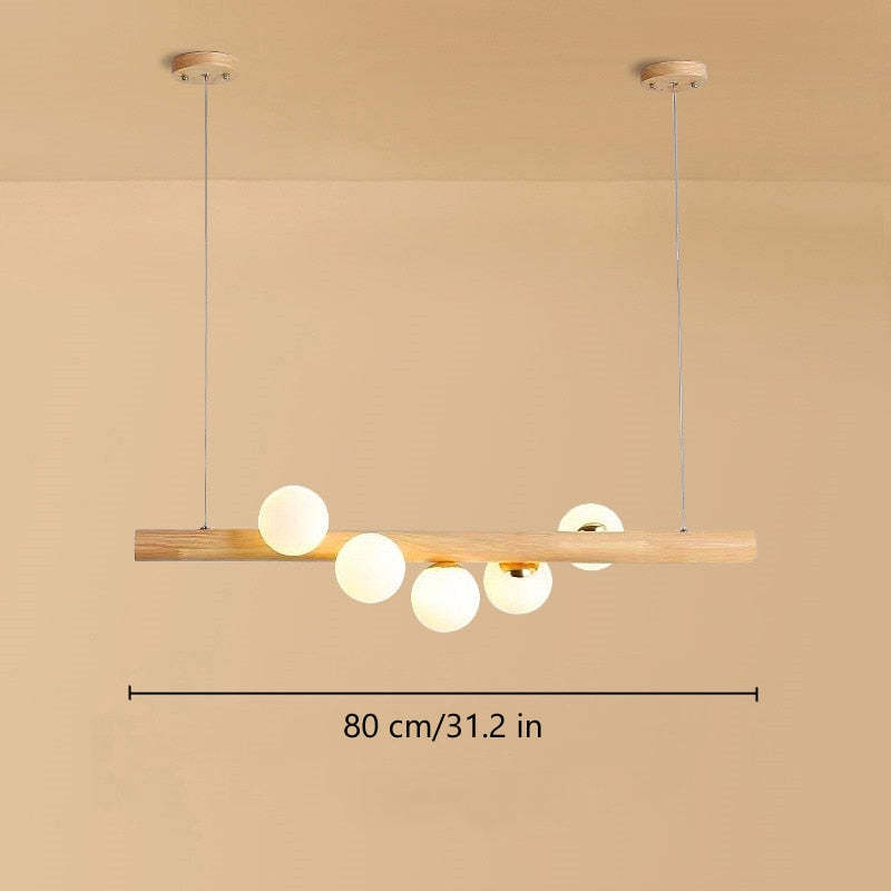 Valentina Pendant Light Bubble, Wood & Glass