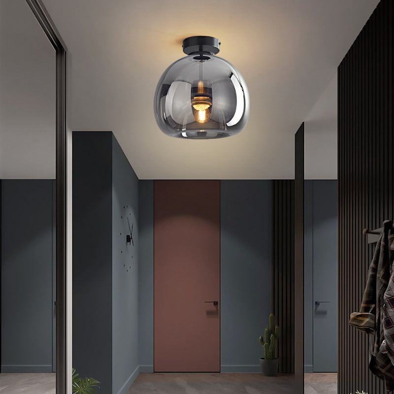 Sanna Semi-Flush Mount Ceiling Light 4 Style, Copper & Glass
