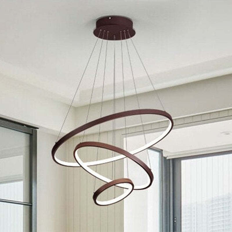 Modern LED Rings Hanging Lamp Remote Control