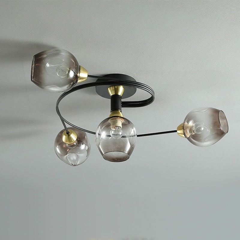 Retro Glass Ceiling Chandelier Pendant Lighting for Bedroom & Living Room