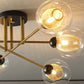 LED-Kronleuchter aus Schmiedeeisen, Lustre-Industrie-Kronleuchter aus Rauchglas