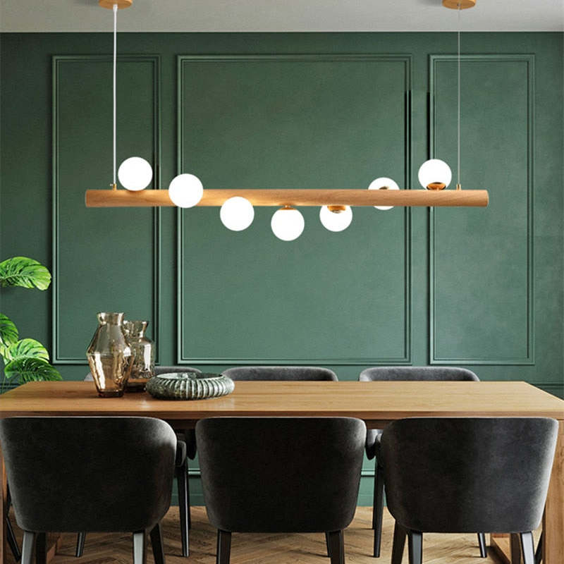 Valentina Pendant Light Bubble, Wood & Glass