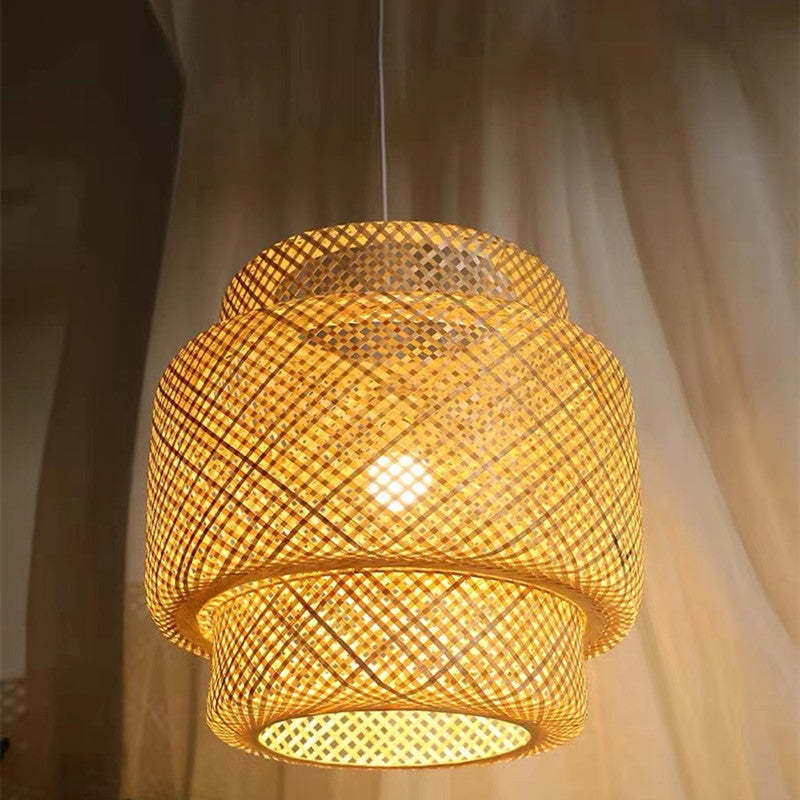 Japanese Style Bamboo Rattan Pendant Lamp