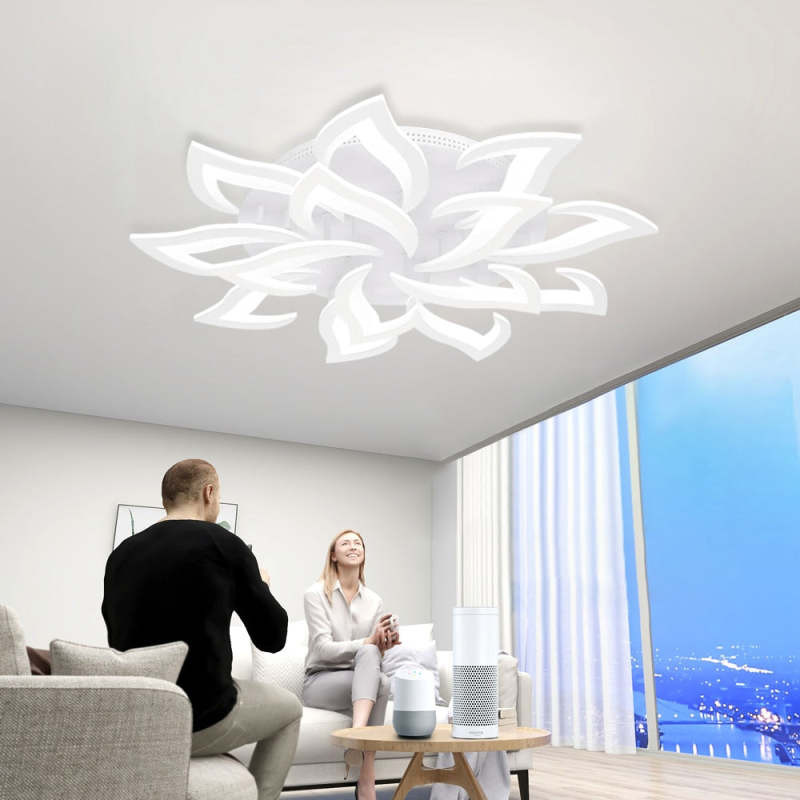 LED Acrylic Panel Chandelier Modern Geometric Modeling Design Ceiling Lamp