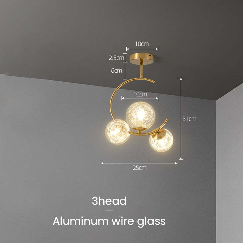 Valentina Pendant Light Bubble Moon, Metal & Glass