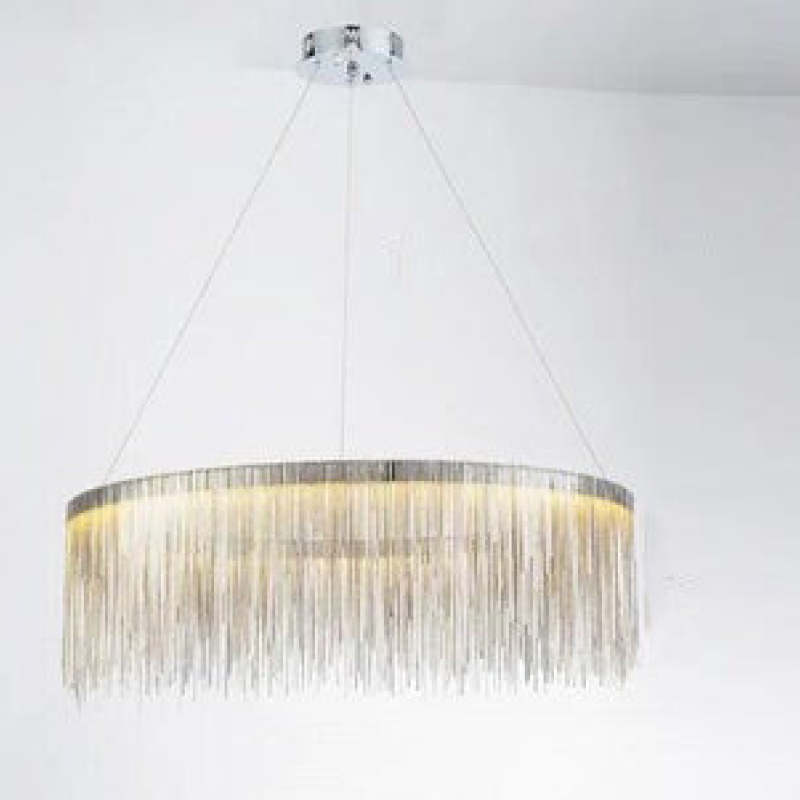 Metal Tassel Chain Led Chandelier Pendant Shade Lighting For Living Room, Dining room
