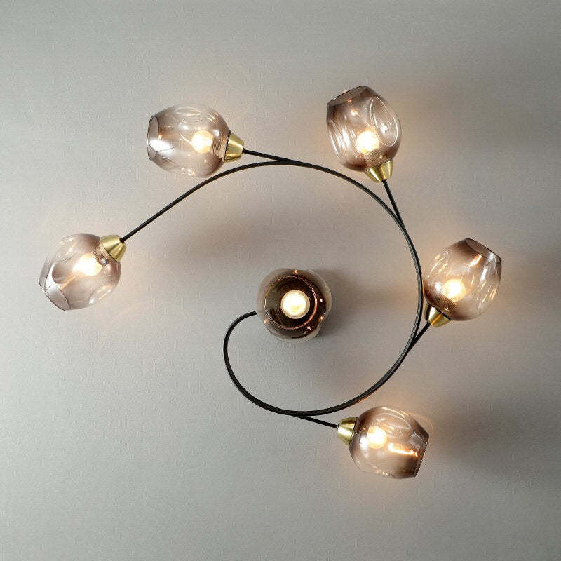 Retro Glass Ceiling Chandelier Pendant Lighting for Bedroom & Living Room