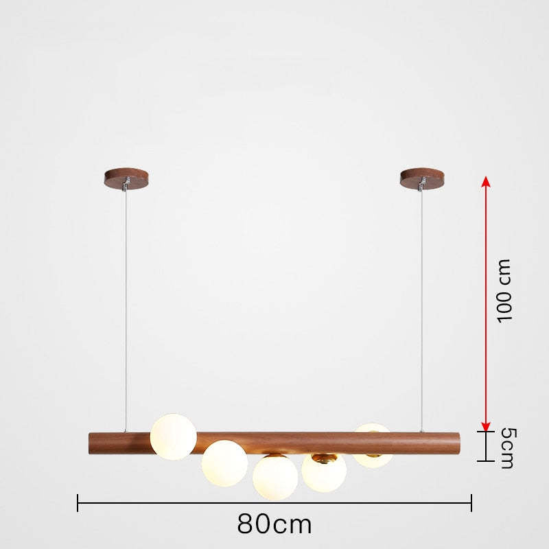 Valentina Pendant Light Bubble, Wood & Glass