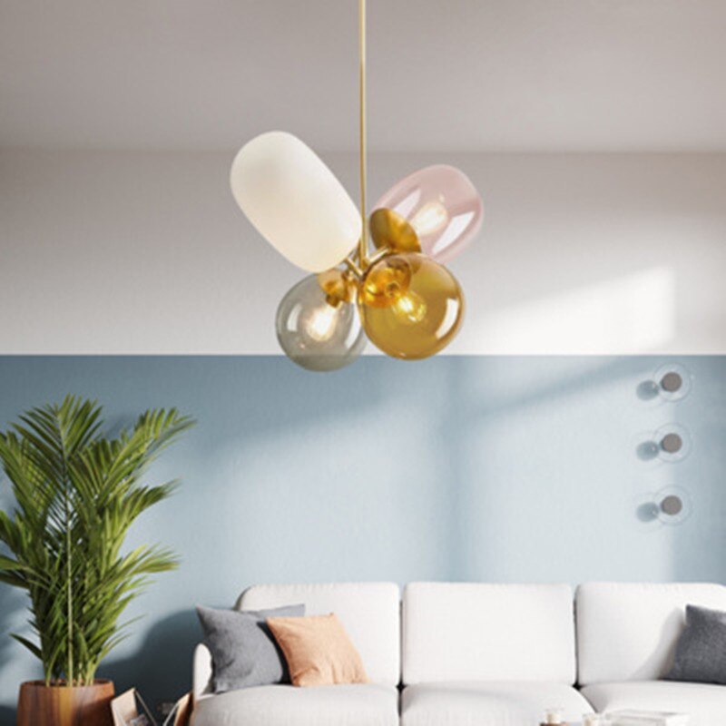 Nordic Balloon Glass Pendant Light Chandelier For Dining Room